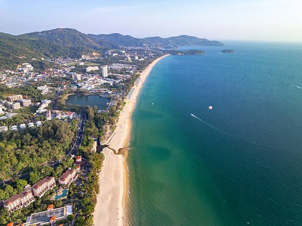 istock Aerial top view beach sea waves surface nature background 2250619418