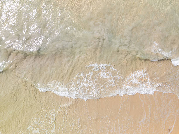 istock Aerial top view beach sea waves surface nature background 2250619464