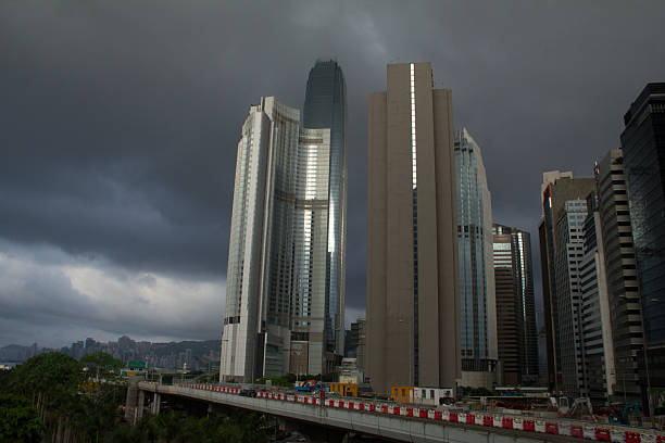 istock Hong Kong IFC skyline with highway construction zone 2250622758