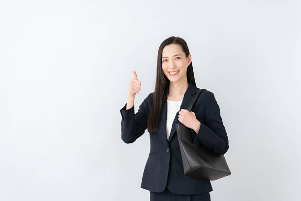istock Young business woman on white background 2250623414