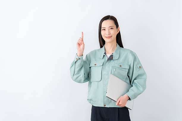 istock Businesswoman in work clothes on a white background 2250623438