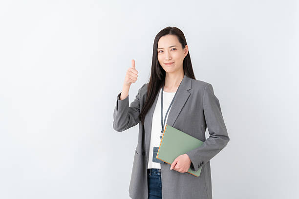 istock Young business woman on white background 2250623524