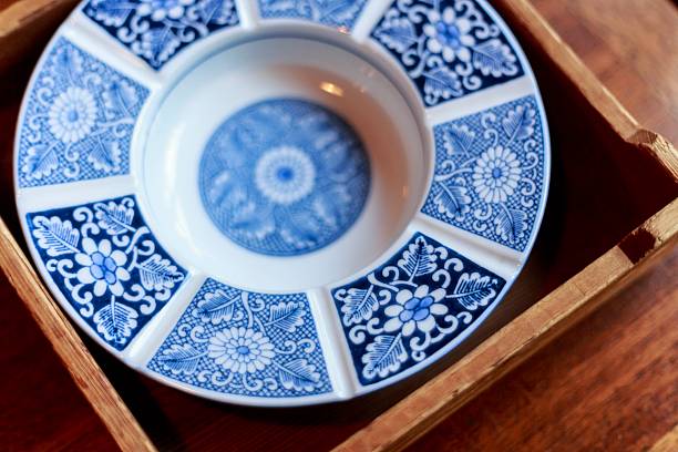 beautiful hand designed plate in a display, Khiva, the Khoresm agricultural oasis, Citadel.