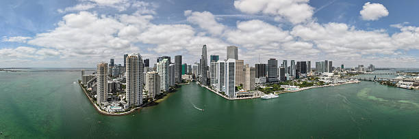 istock City panoramic view. Modern building cityscape. Panoramic Brickell Key. Cityscape panorama with skyscraper skyline. Brickell Key panorama. City landscape. Skyscraper city. Tower silhouette 2250626465