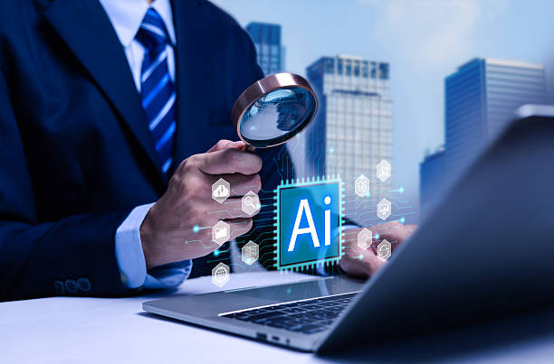 istock Glowing AI interface icon for business professionals with futuristic digital elements, representing innovation, machine learning, technology solutions, automation, modern data applications. 2250630844