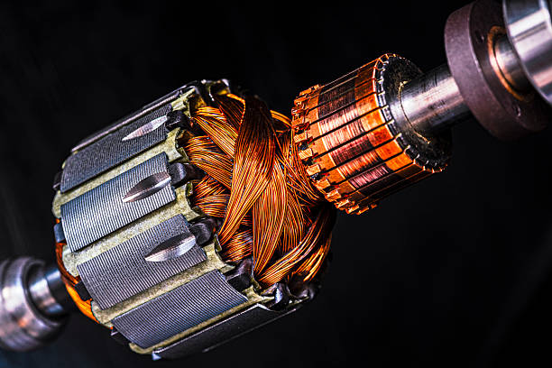 istock Electric motor rotor with metal structure and copper windings 2250650678