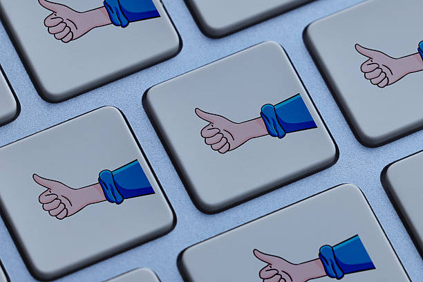 Thumbs up drawing on keyboard keys