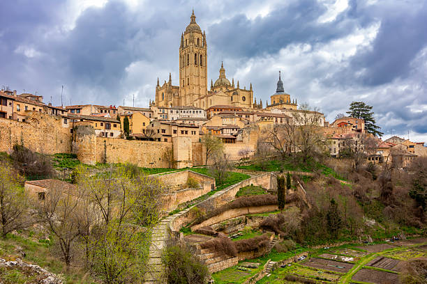 istock Segovia gothic cathedral over old town, Spain 2250657242