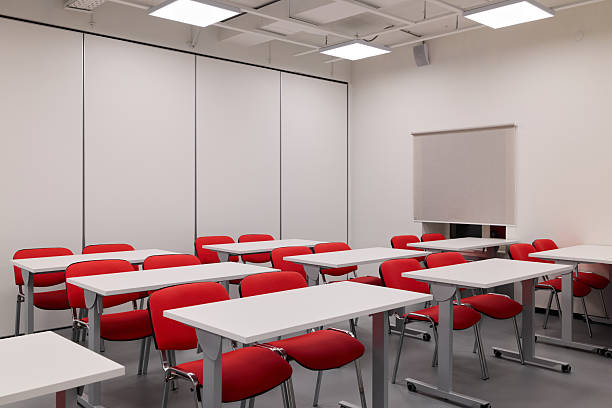 istock Minimalist teaching space equipped with adaptable furniture suitable for various instructional purposes 2250662220