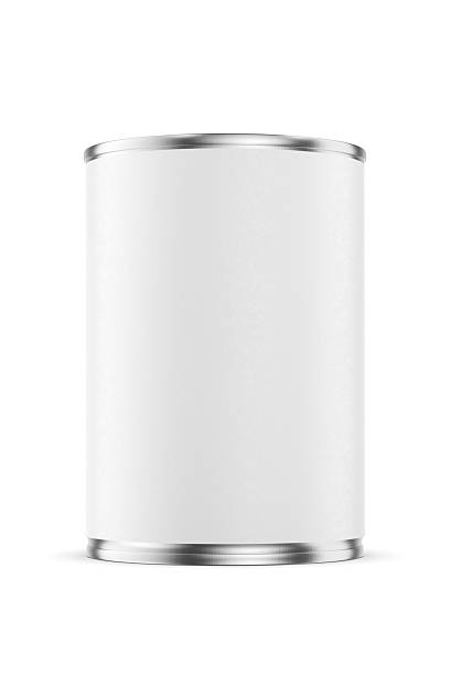 istock Tin can diameter 65mm with blank paper label isolated on white. 3D rendering. 2250662600