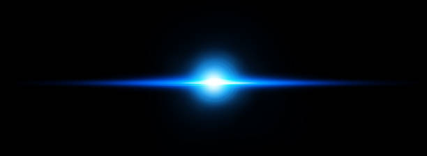 istock Horizontal Rays of blue light on black background.Laser beams lights 2250663462