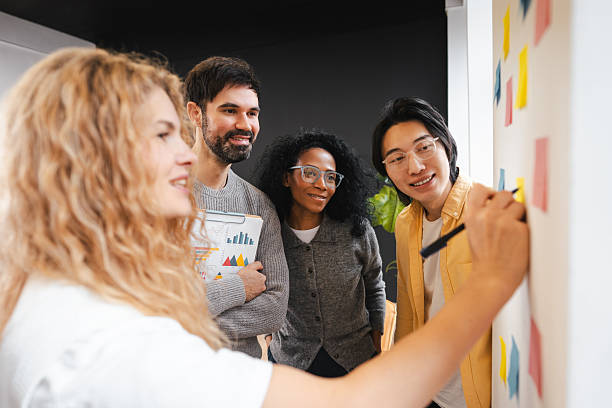 istock Diverse business team collaborating during brainstorming session with sticky notes 2250663598
