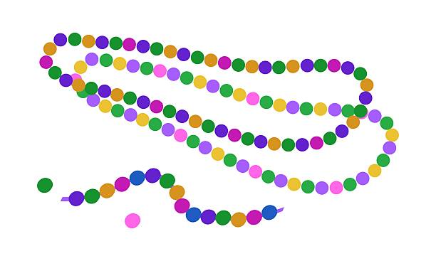 istock Colorful flat bead illustration for Mardi Gras. For creating invitations, decorations, advertisements, as well as for decorating clothes and accessories for carnival and festive events. 2250678475