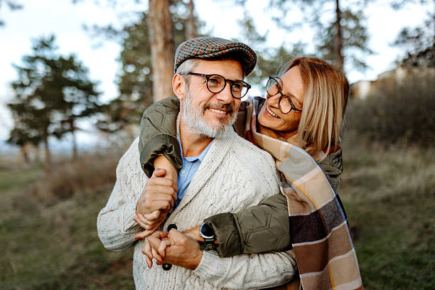 istock Mature couple embracing in nature 2250682903