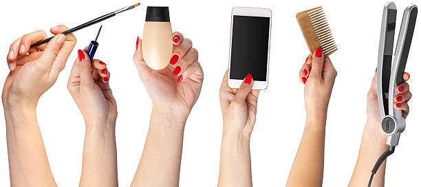 istock Hands holding beauty tools for a flawless makeup and hairstyling routine 2250684158