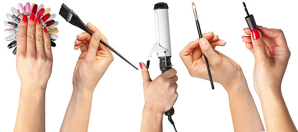 istock Different tools and techniques for nail art and styling showcased by hands 2250684163