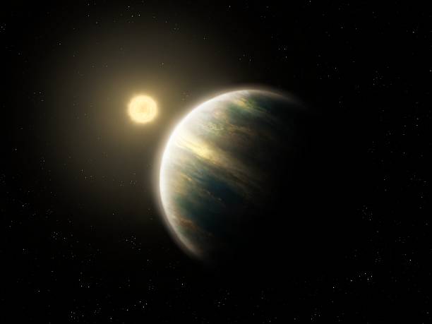 istock Planet illuminated by the sun. Exoplanet with a thick atmosphere. 2250691760
