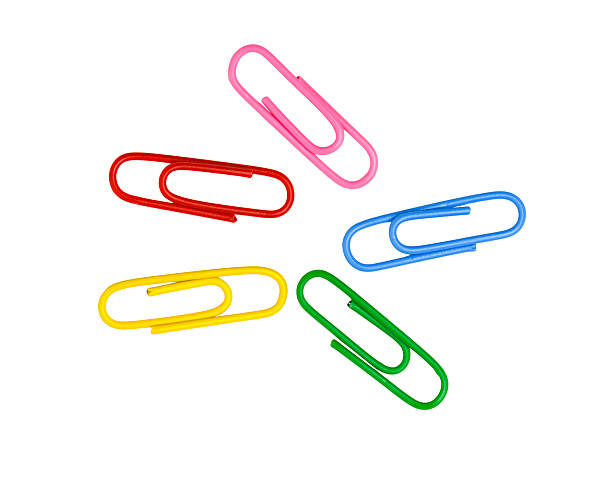 istock Paper clips isolated on white, top view, clipping path 2250691789