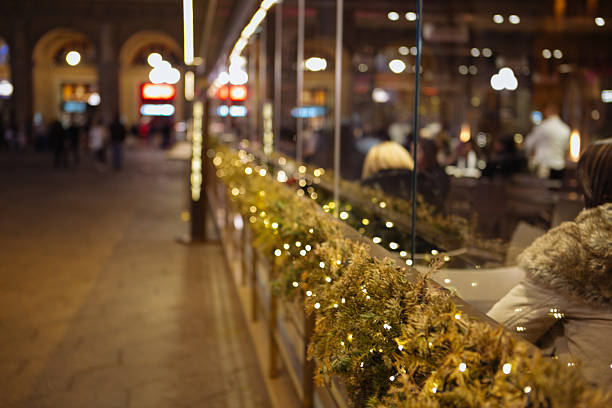 Christmas decoration in Florence cafe