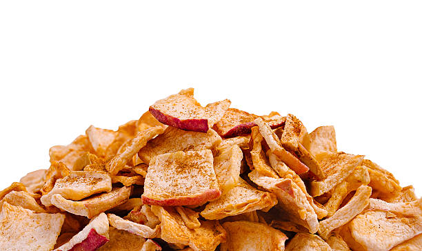 istock Dried apple slices stacked on a white background 2250693937