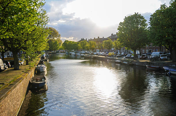 Amsterdam, Netherlands - April 30, 2008. Outdoor scene showing the Admiralengracht in Amsterdam.