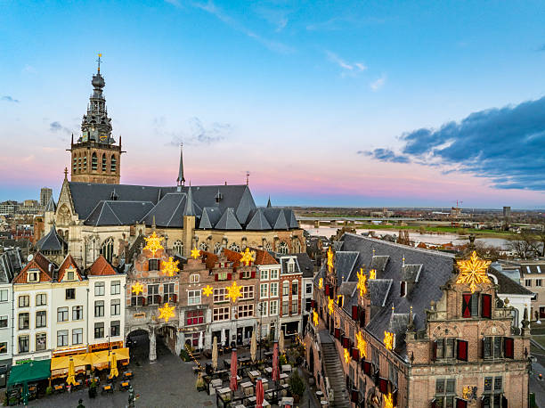 istock Nijmegen high angle view over the city during sunrise 2250701702