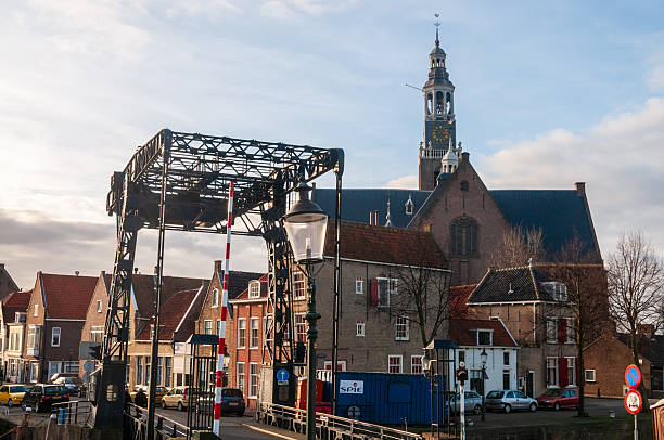 Maassluis, Netherlands - January 14, 2012. Outdoor scene showing a street in the city center of Maassluis.
