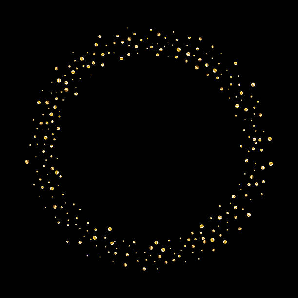 istock Golden serpentine ribbons frame. Confetti round banner. Luxury streamer 2250702931
