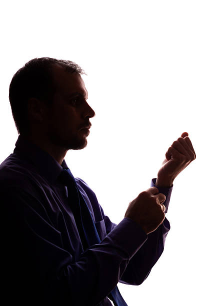 istock Thoughtful young unshaven man, business clothes, silhouette - white background isolate 2250707922