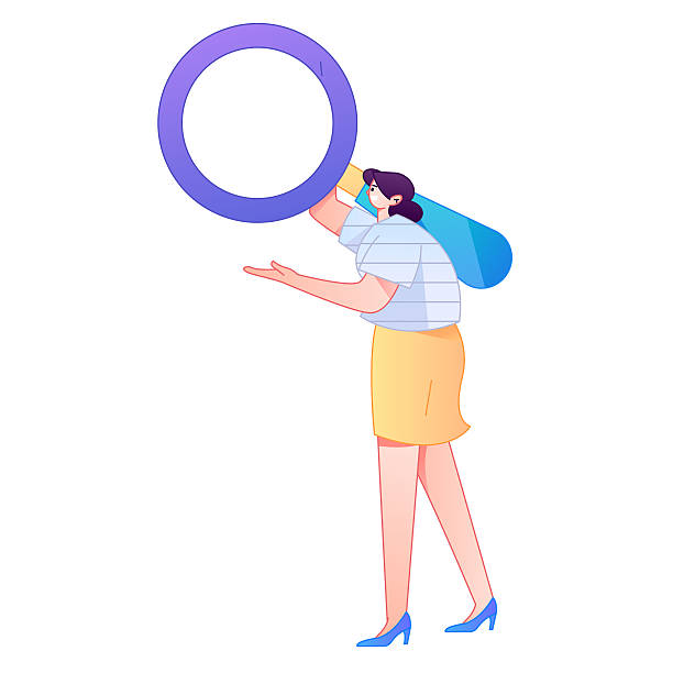 istock Vector illustration of a person holding a magnifying glass searching, studying, and observing. 2250708257