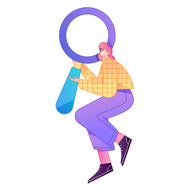 istock Vector illustration of a person holding a magnifying glass searching, studying, and observing. 2250709265