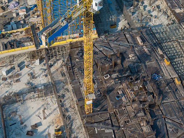 istock Aerial View of Construction Site with Tower Cranes 2250709301