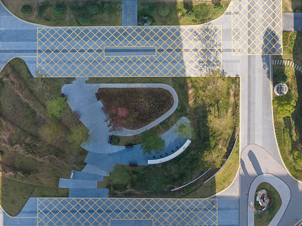 istock Aerial View of Urban Park Intersection 2250709444