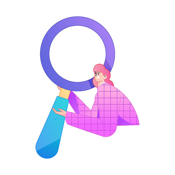 istock Vector illustration of a person holding a magnifying glass searching, studying, and observing. 2250710301