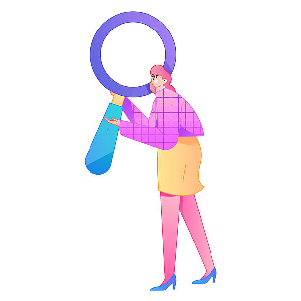 istock Vector illustration of a person holding a magnifying glass searching, studying, and observing. 2250710700