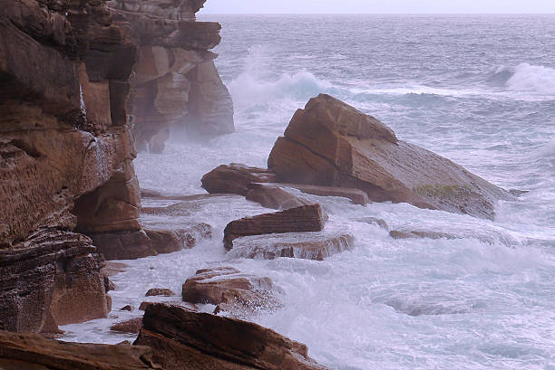 Waves breaking on the Bundeena Cliffs just south of Sydney. Christmas Day.