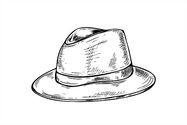 1,300+ Drawing Of The Fedora Hats Stock Illustrations, Royalty