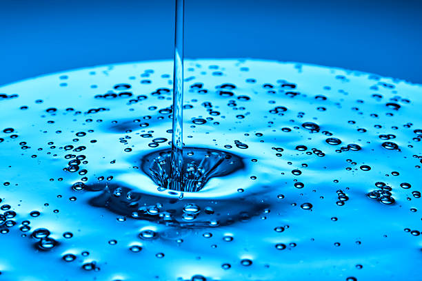 3d illustration of blue waves and splashes on white background with text space