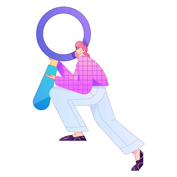 istock Vector illustration of a person holding a magnifying glass searching, studying, and observing. 2250715835