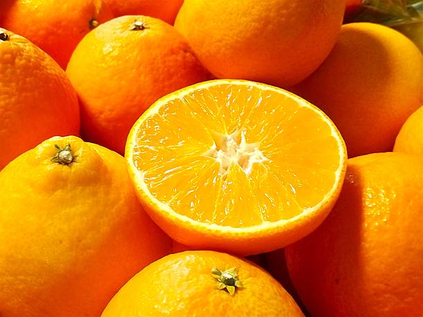 Close-Up of Freshly Sliced Orange Citrus Fruit