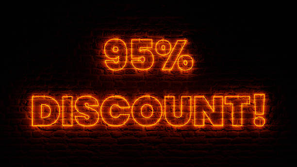 istock Neon 95 Percent Discount With Brick Background 2250718005