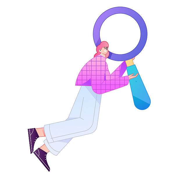 istock Vector illustration of a person holding a magnifying glass searching, studying, and observing. 2250718098