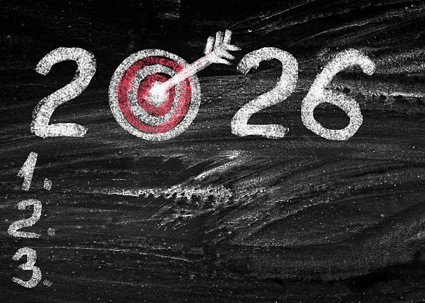istock Year 2026 with a Bulls eye 2250721025