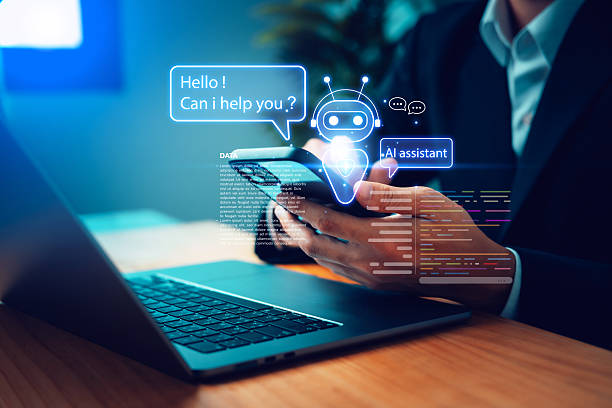 istock Smart AI assistant chatbot hologram appearing above smartphone with communication bubbles, coding interface, and digital technology graphics, showcasing intelligent automation 2250724743
