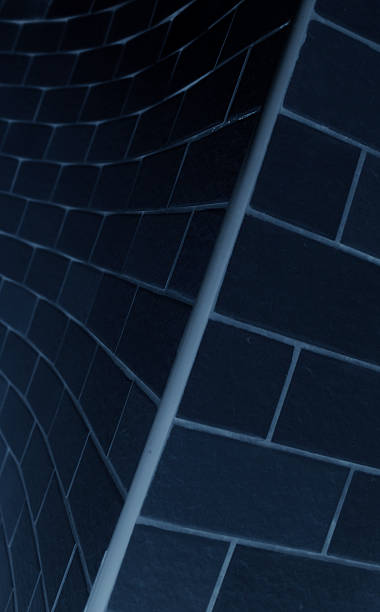 istock Futuristic pattern of flat and curved planes in the form of brickwork 2250728687