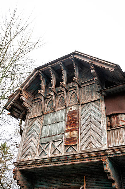 istock Abandoned wooden architecture with rustic facade in rural landscape 2250729802