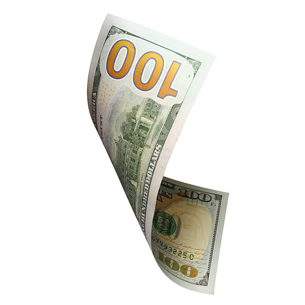 istock Curved hundred dollar banknote, isolated on white background 2250732209