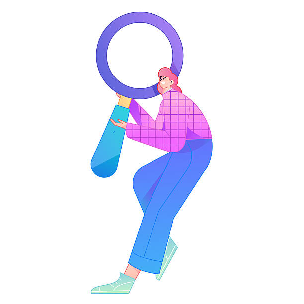 istock Vector illustration of a person holding a magnifying glass searching, studying, and observing. 2250733746