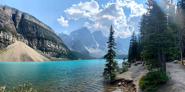 istock Turquoise Mountain Lake with Dramatic Peaks and Forest Shoreline 2250734364