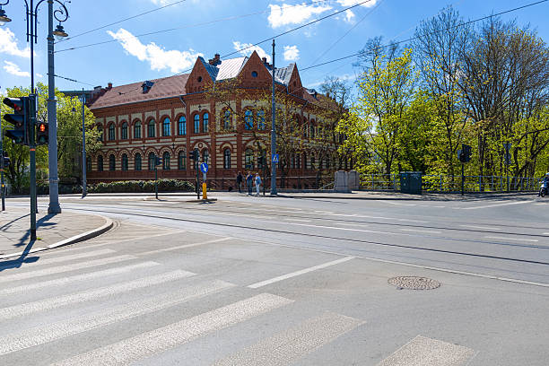 19 april 2025 Krakow, Poland. The intersection next to the Marszalka Jozefa Pilsudskiego Bridge